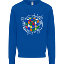 Rubix Cube Equation Funny Puzzle Enigma Mens Sweatshirt Jumper Royal Blue