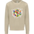 Rubix Cube Equation Funny Puzzle Enigma Mens Sweatshirt Jumper Sand