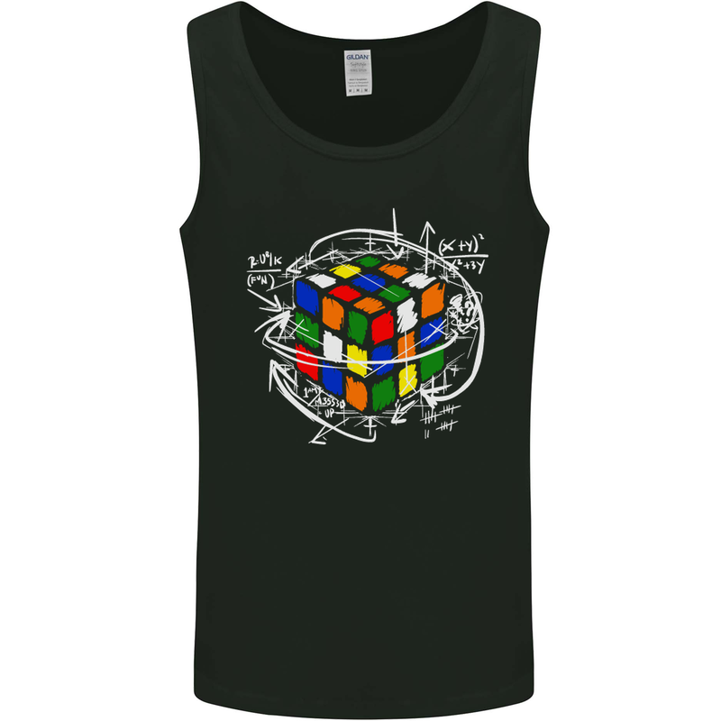 Rubix Cube Equation Funny Puzzle Enigma Mens Vest Tank Top Black