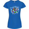 Rubix Cube Equation Funny Puzzle Enigma Womens Petite Cut T-Shirt Royal Blue