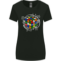Rubix Cube Equation Funny Puzzle Enigma Womens Wider Cut T-Shirt Black