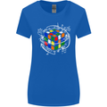 Rubix Cube Equation Funny Puzzle Enigma Womens Wider Cut T-Shirt Royal Blue