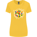 Rubix Cube Equation Funny Puzzle Enigma Womens Wider Cut T-Shirt Yellow
