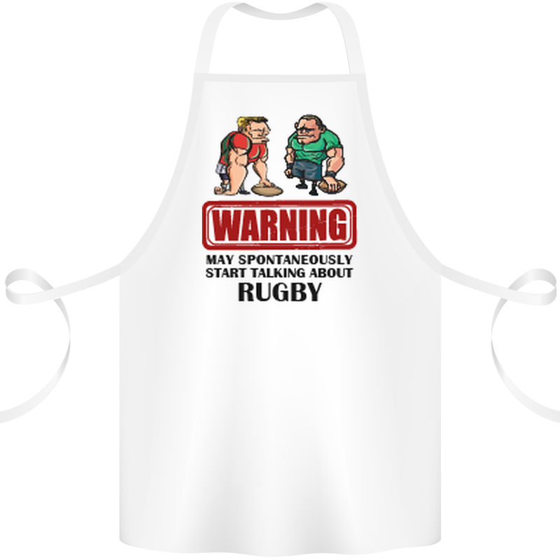 Rugby May Start Talking About Funny Beer Cotton Apron 100% Organic White