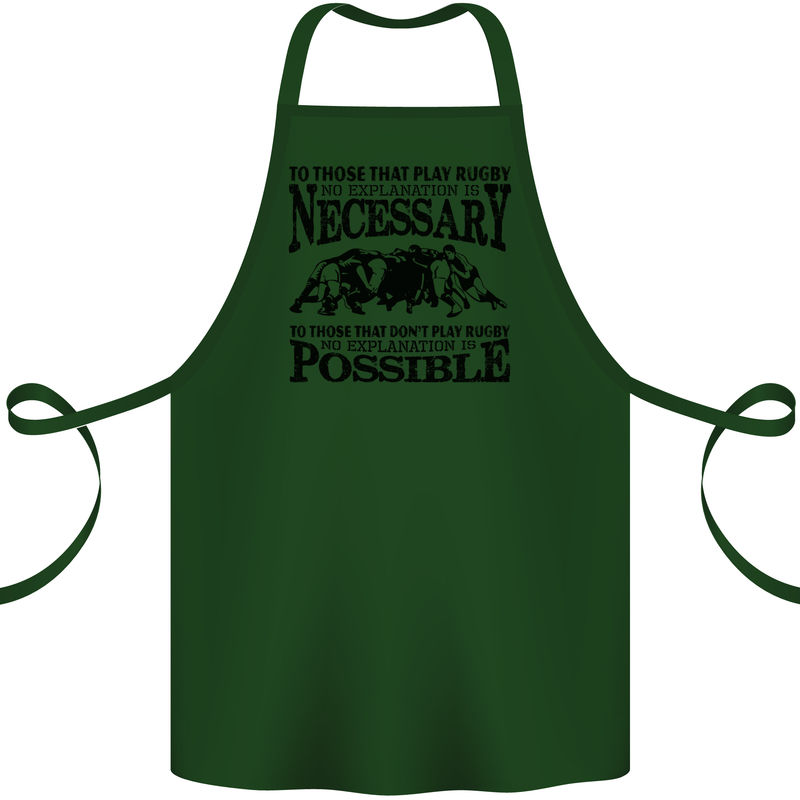 Rugby No Explanation Is Necessary Cotton Apron 100% Organic Forest Green