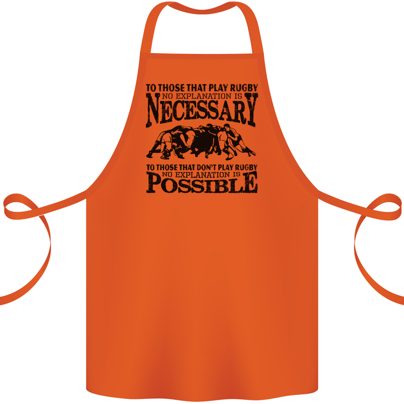 Rugby No Explanation Is Necessary Cotton Apron 100% Organic Orange