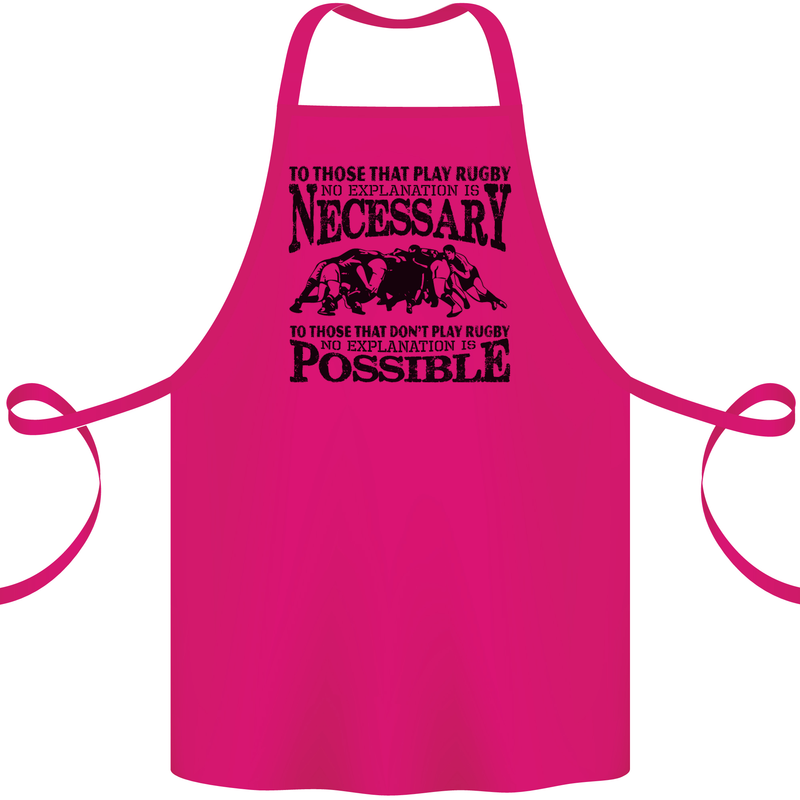 Rugby No Explanation Is Necessary Cotton Apron 100% Organic Pink