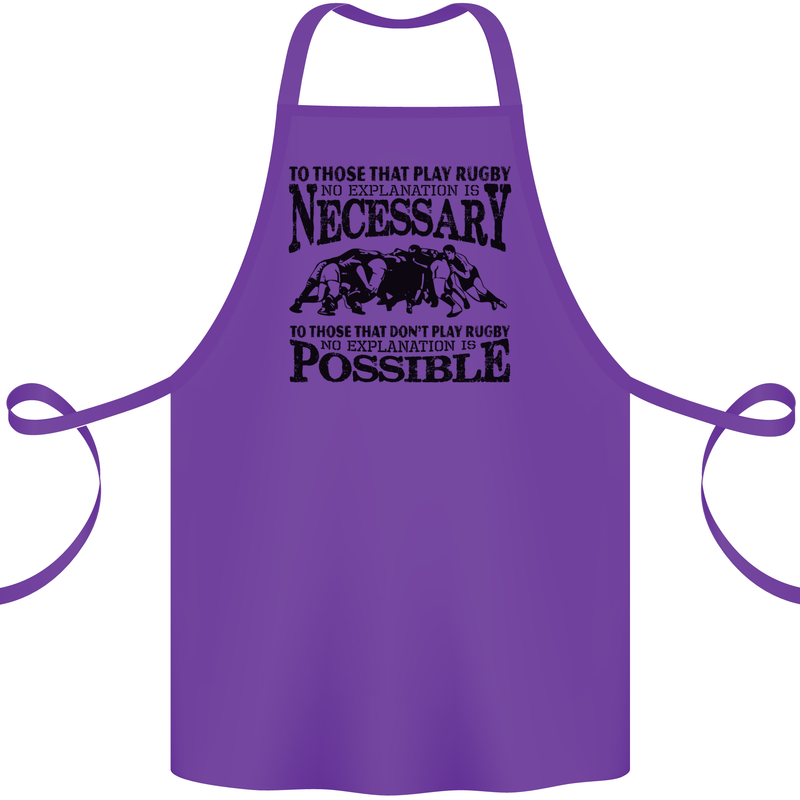 Rugby No Explanation Is Necessary Cotton Apron 100% Organic Purple