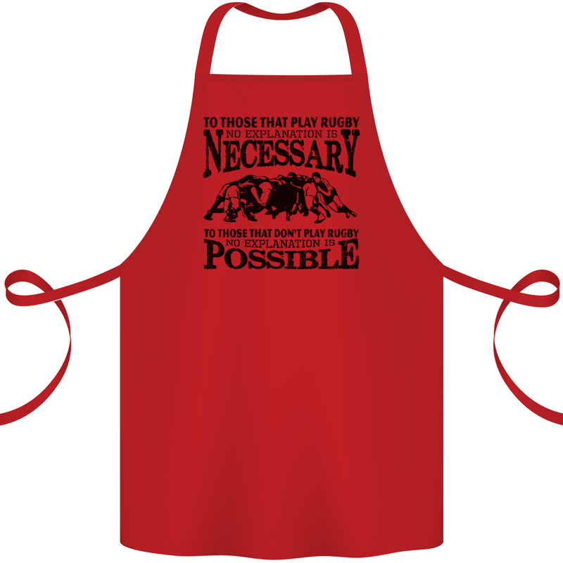 Rugby No Explanation Is Necessary Cotton Apron 100% Organic Red