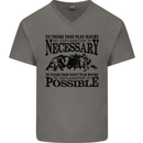 Rugby No Explanation Is Necessary Mens V-Neck Cotton T-Shirt Charcoal