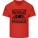 Rugby No Explanation Is Necessary Mens V-Neck Cotton T-Shirt Red