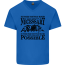 Rugby No Explanation Is Necessary Mens V-Neck Cotton T-Shirt Royal Blue