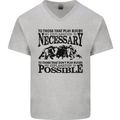Rugby No Explanation Is Necessary Mens V-Neck Cotton T-Shirt Sports Grey