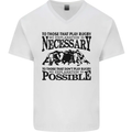 Rugby No Explanation Is Necessary Mens V-Neck Cotton T-Shirt White