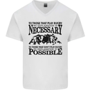 Rugby No Explanation Is Necessary Mens V-Neck Cotton T-Shirt White
