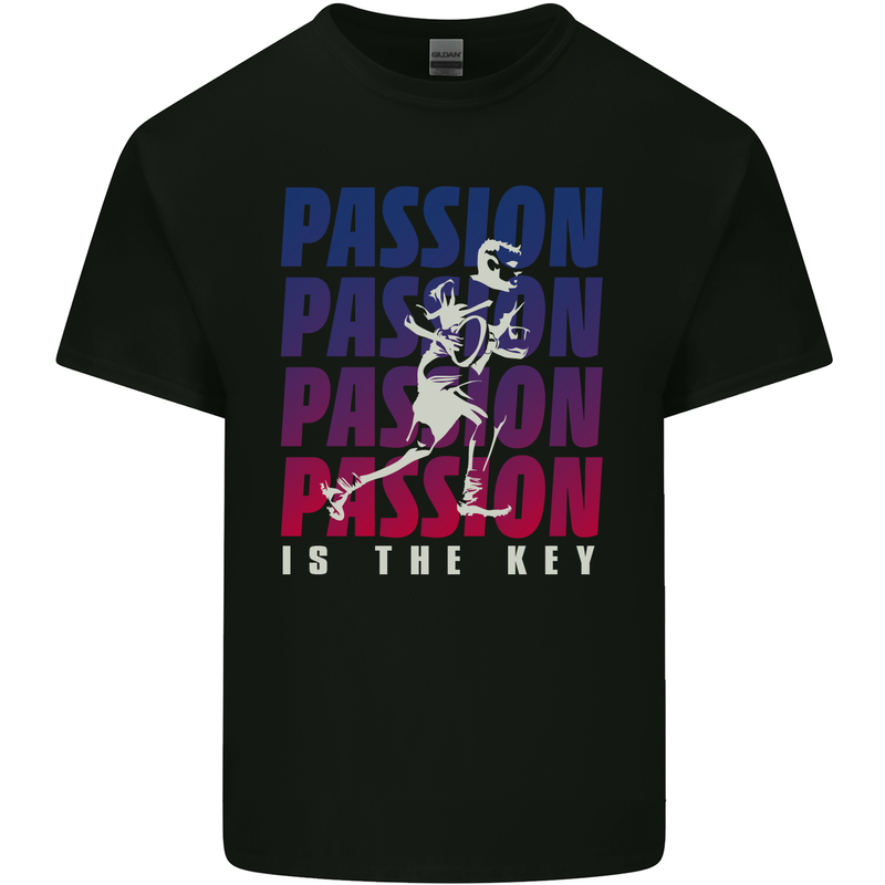 Rugby Passion Is the Key Player Union Kids T-Shirt Childrens Black