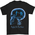 Rugby on the Brain Funny Union Player Mens T-Shirt Cotton Gildan Black