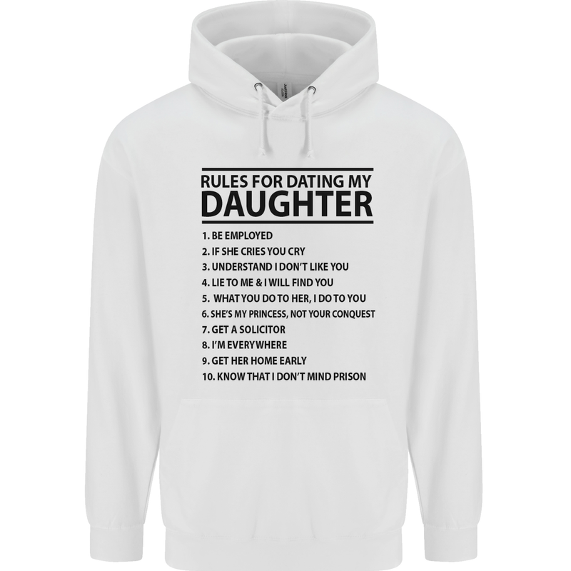Rules for Dating My Daughter Father's Day Childrens Kids Hoodie White