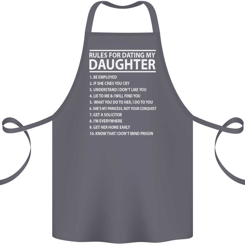 Rules for Dating My Daughter Father's Day Cotton Apron 100% Organic Steel