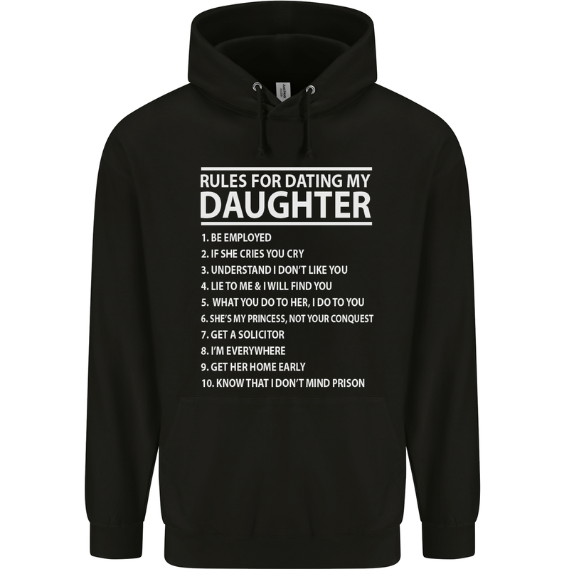 Rules for Dating My Daughter Father's Day Mens 80% Cotton Hoodie Black