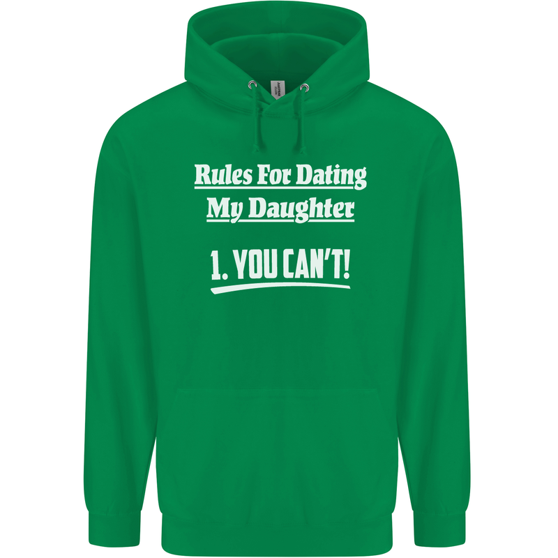 Rules for Dating My Daughter Father's Day Mens 80% Cotton Hoodie Irish Green