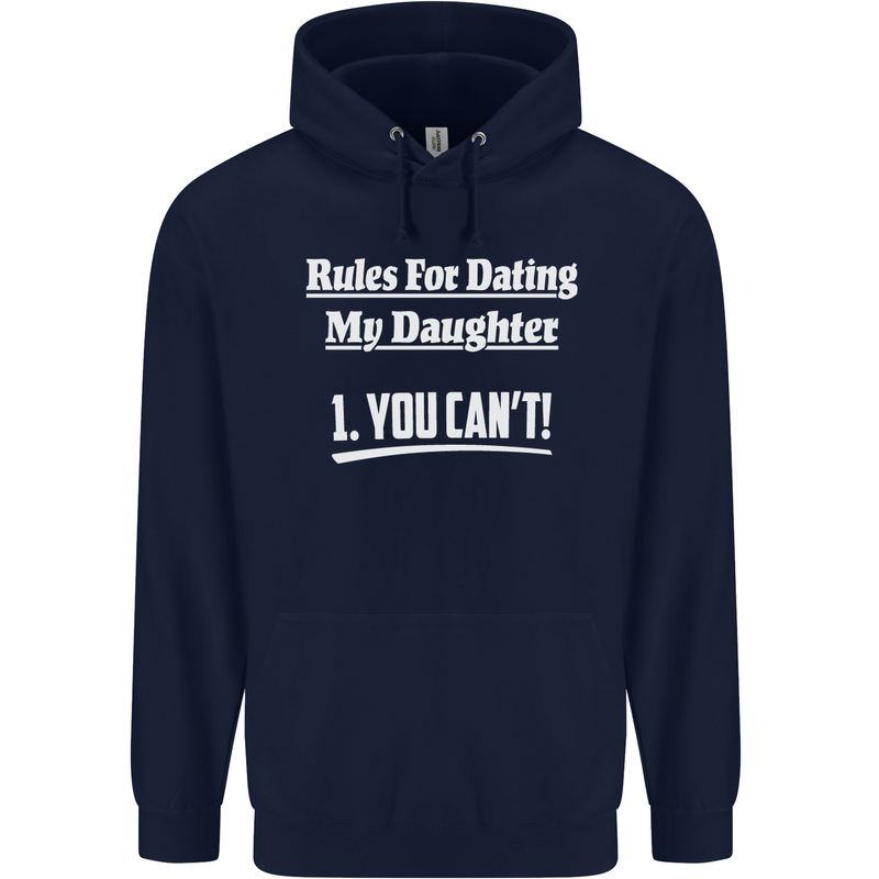 Rules for Dating My Daughter Father's Day Mens 80% Cotton Hoodie Navy Blue