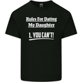 Rules for Dating My Daughter Father's Day Mens Cotton T-Shirt Tee Top Black
