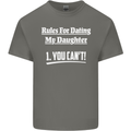 Rules for Dating My Daughter Father's Day Mens Cotton T-Shirt Tee Top Charcoal