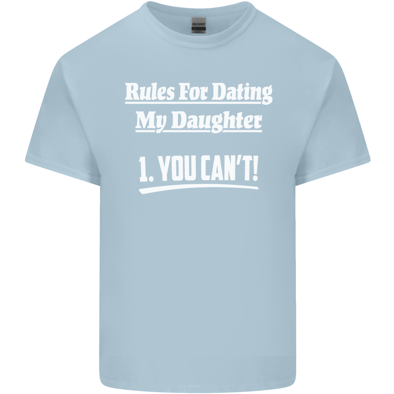 Rules for Dating My Daughter Father's Day Mens Cotton T-Shirt Tee Top Light Blue