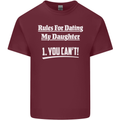 Rules for Dating My Daughter Father's Day Mens Cotton T-Shirt Tee Top Maroon