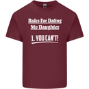 Rules for Dating My Daughter Father's Day Mens Cotton T-Shirt Tee Top Maroon