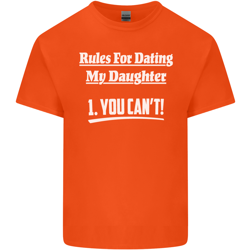 Rules for Dating My Daughter Father's Day Mens Cotton T-Shirt Tee Top Orange