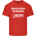 Rules for Dating My Daughter Father's Day Mens Cotton T-Shirt Tee Top Red
