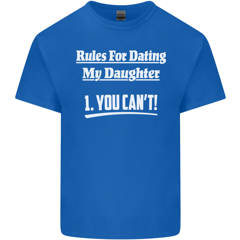 Rules for Dating My Daughter Father's Day Mens Cotton T-Shirt Tee Top Royal Blue
