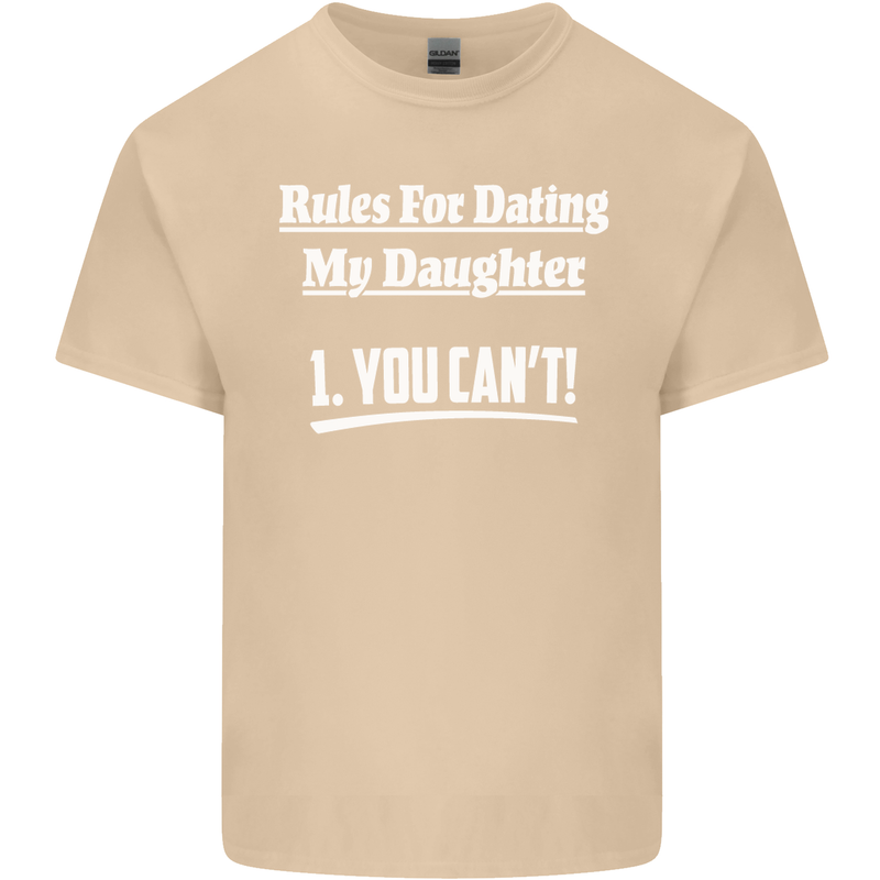 Rules for Dating My Daughter Father's Day Mens Cotton T-Shirt Tee Top Sand