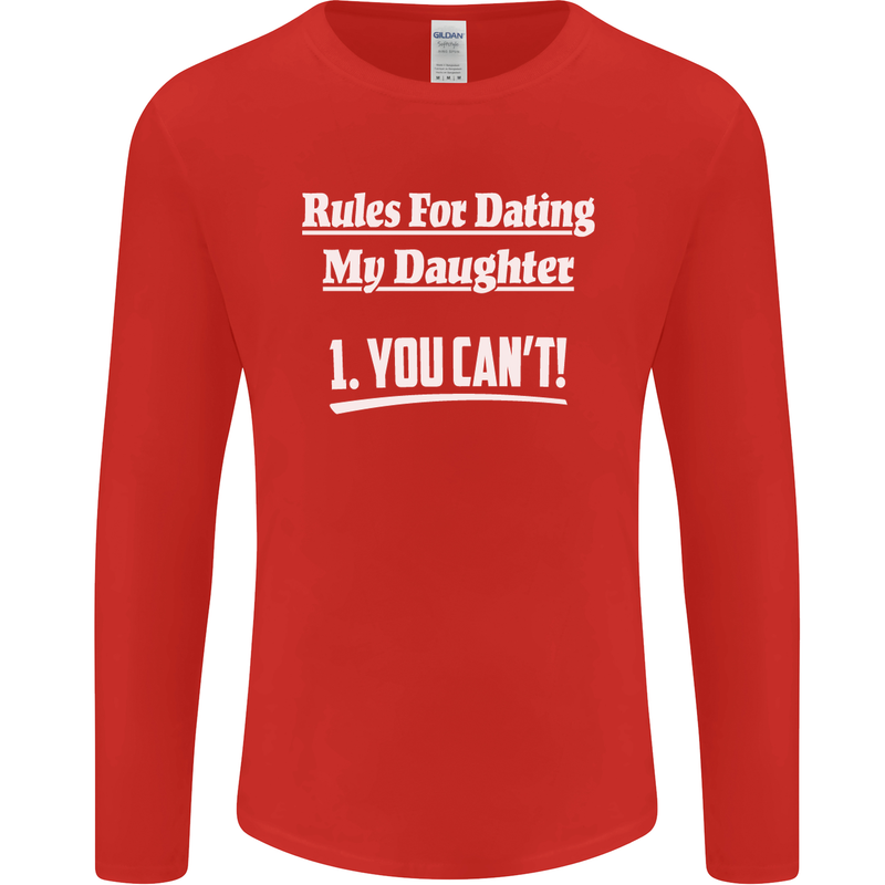 Rules for Dating My Daughter Father's Day Mens Long Sleeve T-Shirt Red