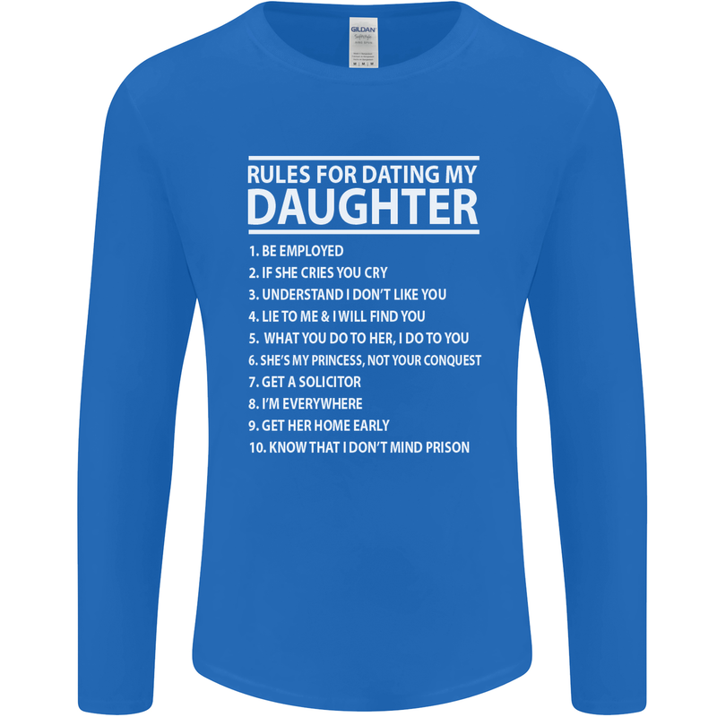 Rules for Dating My Daughter Father's Day Mens Long Sleeve T-Shirt Royal Blue