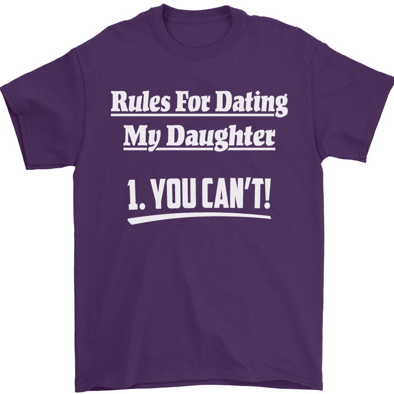 Rules for Dating My Daughter Father's Day Mens T-Shirt Cotton Gildan Purple