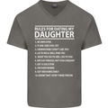 Rules for Dating My Daughter Father's Day Mens V-Neck Cotton T-Shirt Charcoal