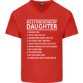 Rules for Dating My Daughter Father's Day Mens V-Neck Cotton T-Shirt Red