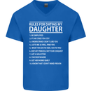 Rules for Dating My Daughter Father's Day Mens V-Neck Cotton T-Shirt Royal Blue