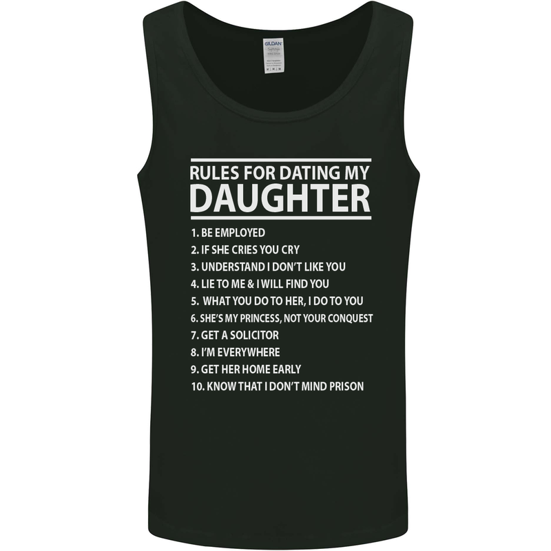 Rules for Dating My Daughter Father's Day Mens Vest Tank Top Black
