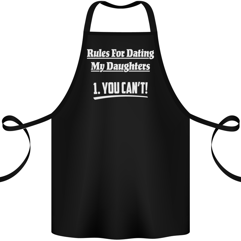 Rules for Dating My Daughters Father's Day Cotton Apron 100% Organic Black