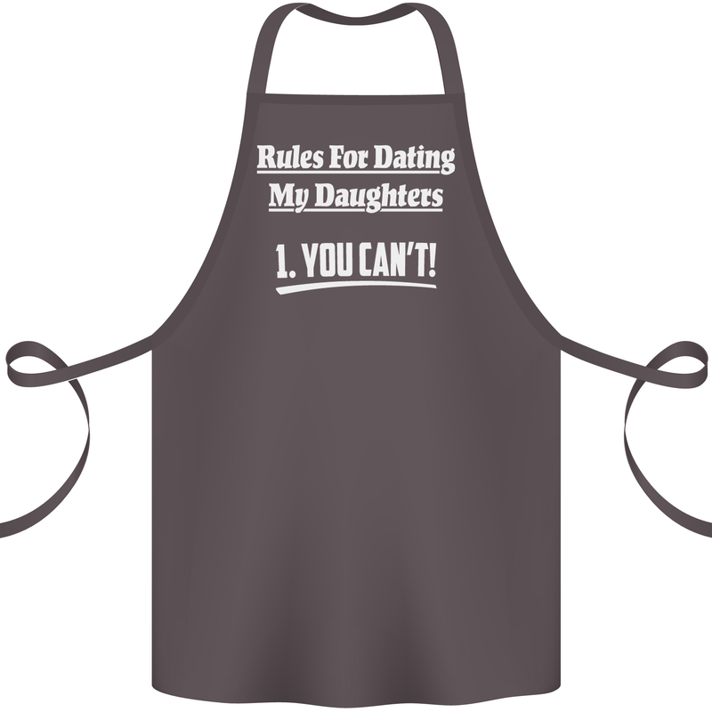 Rules for Dating My Daughters Father's Day Cotton Apron 100% Organic Dark Grey