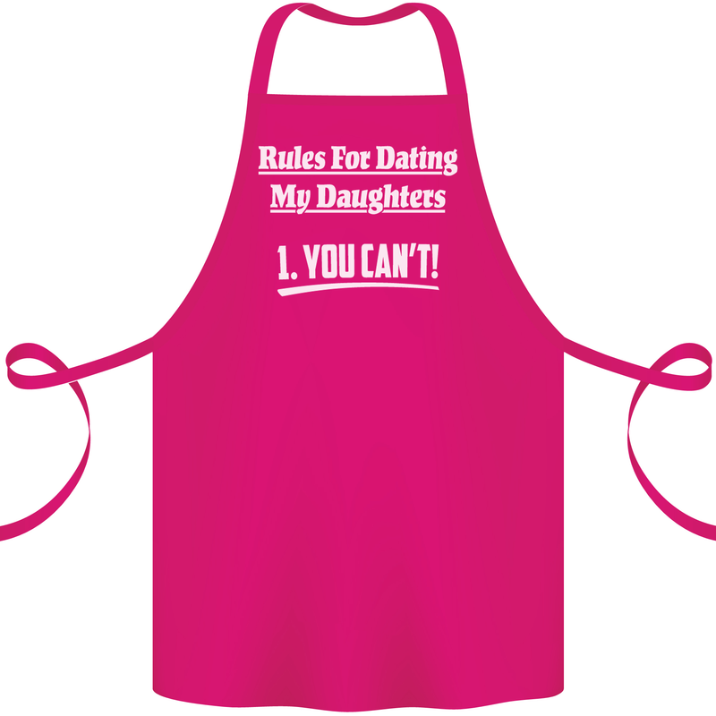 Rules for Dating My Daughters Father's Day Cotton Apron 100% Organic Pink