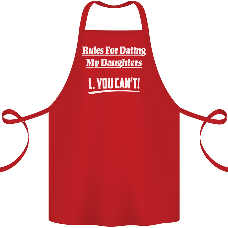 Rules for Dating My Daughters Father's Day Cotton Apron 100% Organic Red