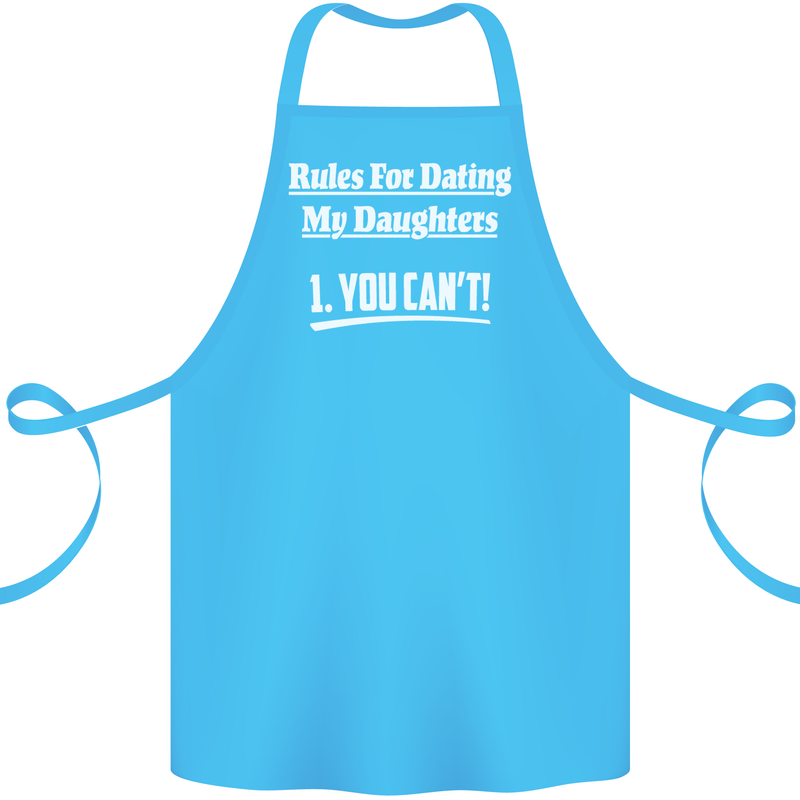 Rules for Dating My Daughters Father's Day Cotton Apron 100% Organic Turquoise