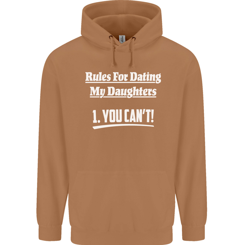 Rules for Dating My Daughters Father's Day Mens 80% Cotton Hoodie Caramel Latte
