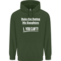 Rules for Dating My Daughters Father's Day Mens 80% Cotton Hoodie Forest Green