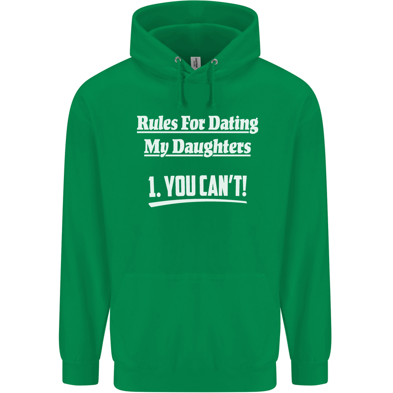 Rules for Dating My Daughters Father's Day Mens 80% Cotton Hoodie Irish Green